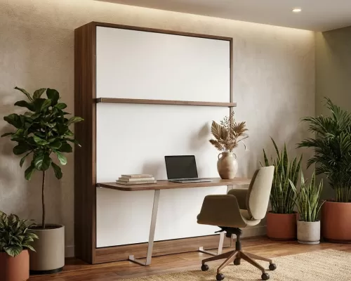 Royal Queen Wall Bed With Desk - view 2