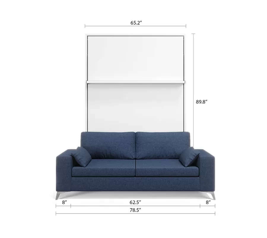Royal White Queen Wall Bed and Sofa Set