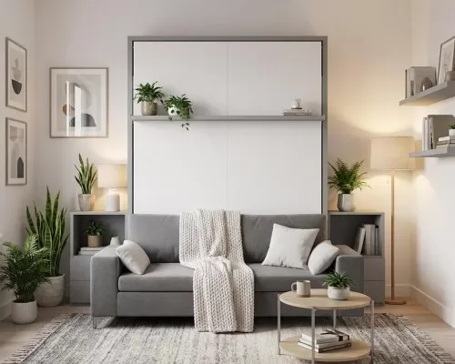 Royal White Queen Wall Bed and Sofa Set - view 18