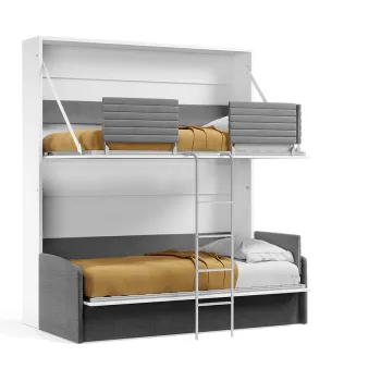 Pensiero Twin Wall Bunk Bed and Sofa Set