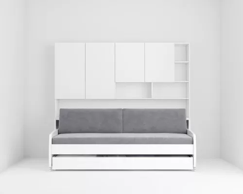 Eco Compact Full/Full XL Sofa Bed and Cabinet System