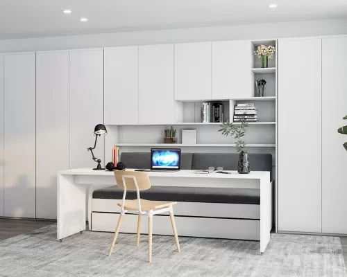 Eco Compact Full/Full XL Sofa Bed and Cabinet System