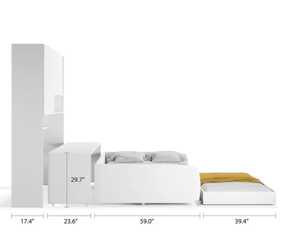 Eco Compact Full/Full XL Sofa Bed and Cabinet System
