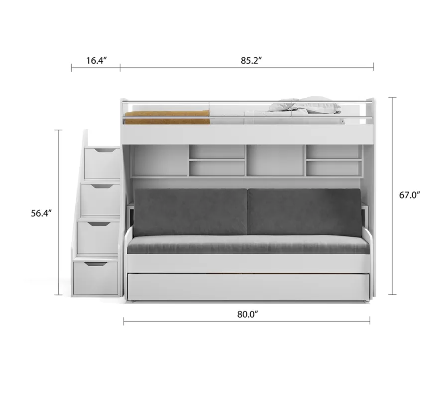 Eco Bel Mondo Twin Over Twin XL Bunk Bed Set - view 4