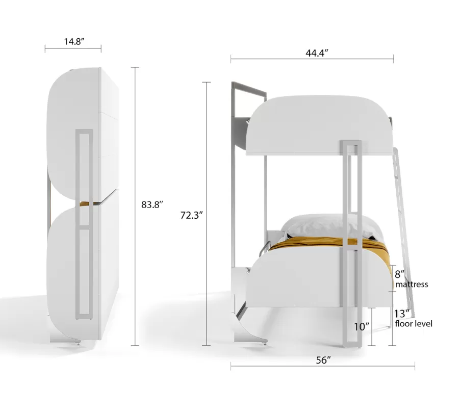 Simple Bunk Twin/Twin XL Murphy Wall Bed