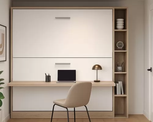 Pensiero Twin Wall Bunk Bed with Desk