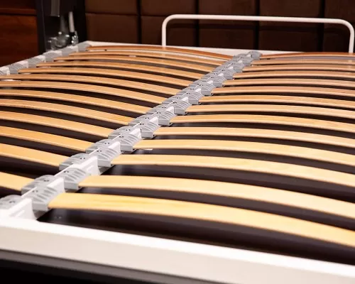 Detail shot of the Royal Queen Murphy bed inspired by Bay Area design.