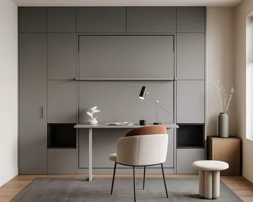 Royal Queen Wall Bed With Desk