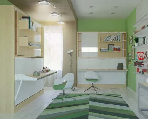 Parete Letto - Twin Wall Bed System with Desk