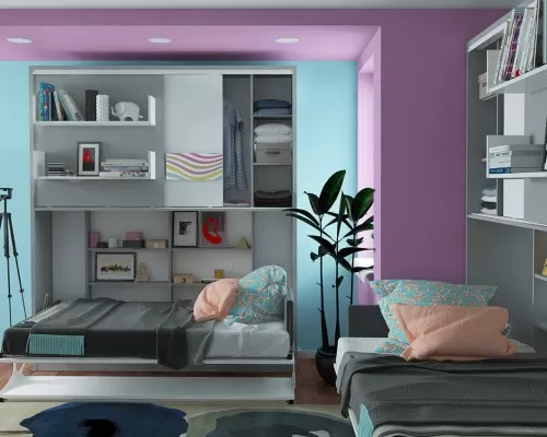 Parete Letto - Twin Wall Bed System with Desk