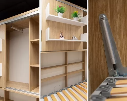 Parete Letto - Twin Wall Bed System with Desk