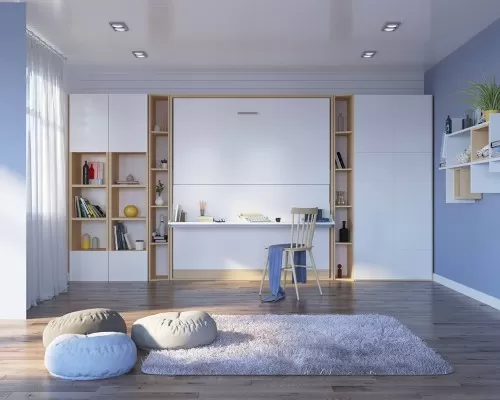 Pensiero Twin Wall Bunk Bed with Desk