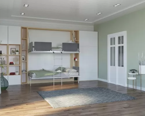 Pensiero Twin Wall Bunk Bed