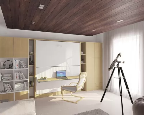 Pensiero Twin Wall Bunk Bed with Desk