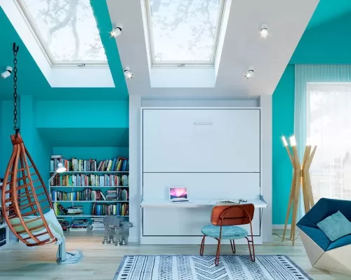 Pensiero Twin Wall Bunk Bed with Desk