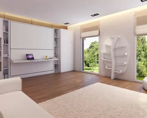 Pensiero Twin Wall Bunk Bed with Desk