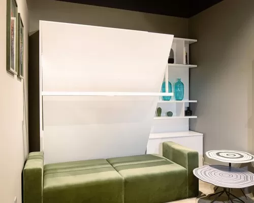 Manhattan-style design showcasing the Royal Queen Murphy bed with furniture set.