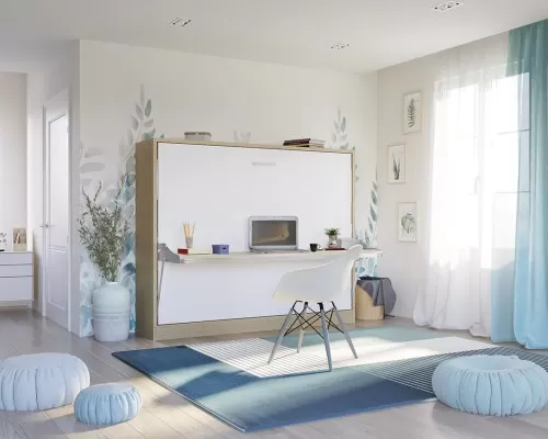 Spazio - Full Size Wall Bed with Desk