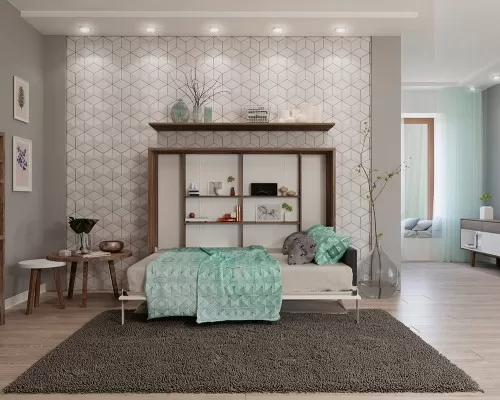 Spazio - Full Size Wall Bed with Desk