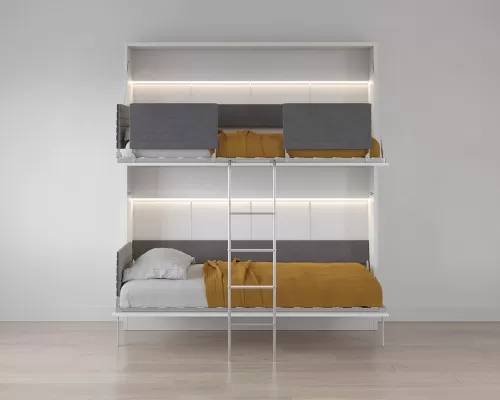 Pensiero Twin Wall Bunk Bed with Desk