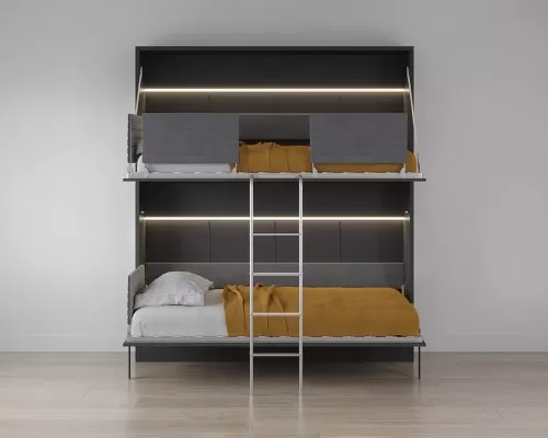 Pensiero Twin Wall Bunk Bed with Desk