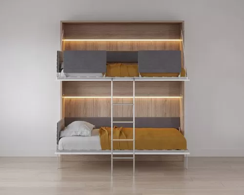 Pensiero Twin Wall Bunk Bed with Desk
