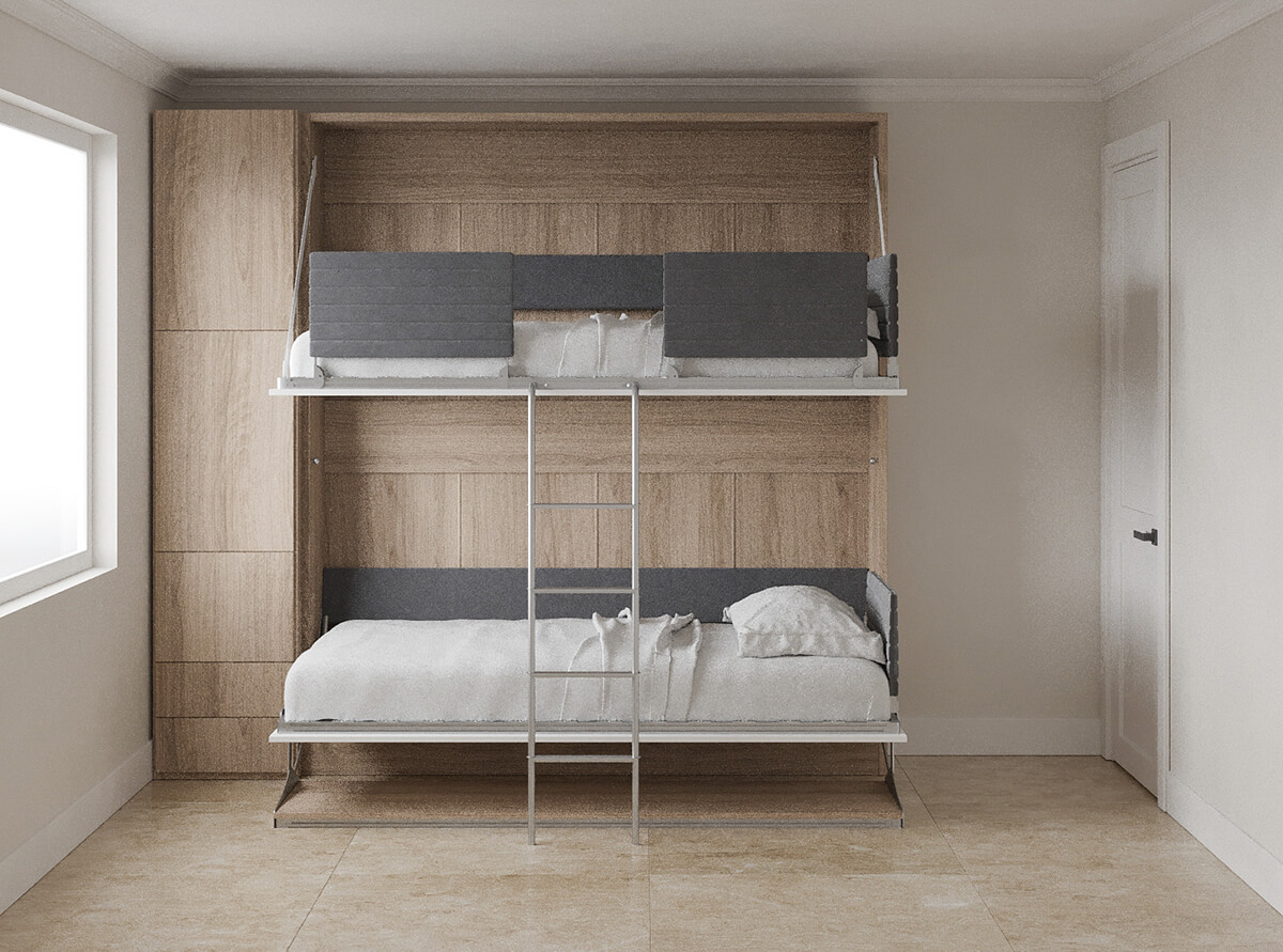 Pensiero Twin Wall Bunk Bed